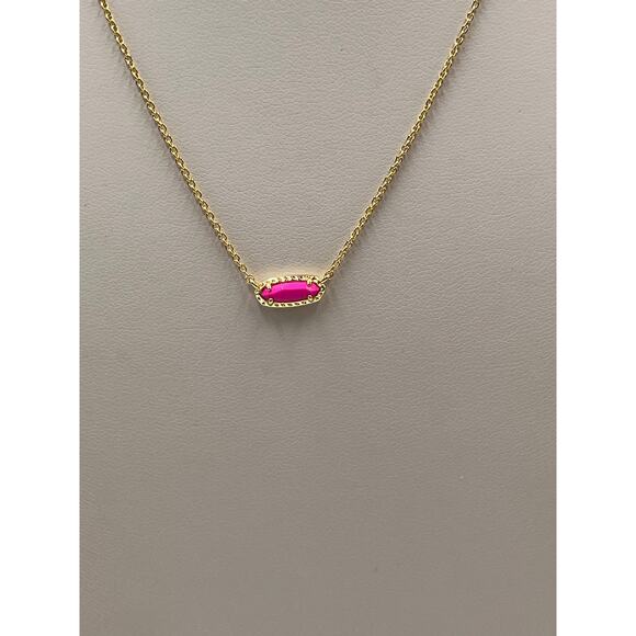 Kendra Scott EVA Gold Plated Pink Magenta Magnesite Pendant Necklace - Picture 3 of 7